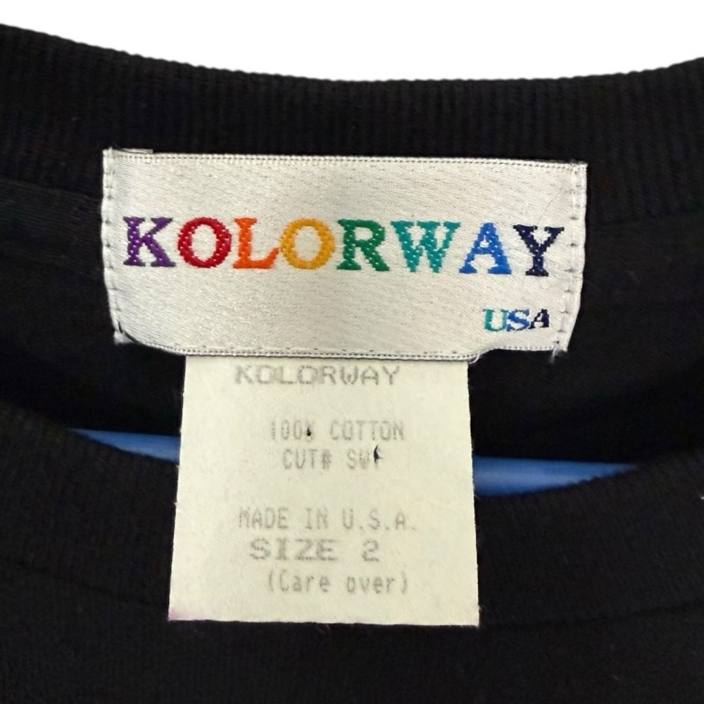 Vintage Kolorway Floral Graphic Tee Women’s Medium Life Flower 90s Art Shirt USA - Picture 5 of 5
